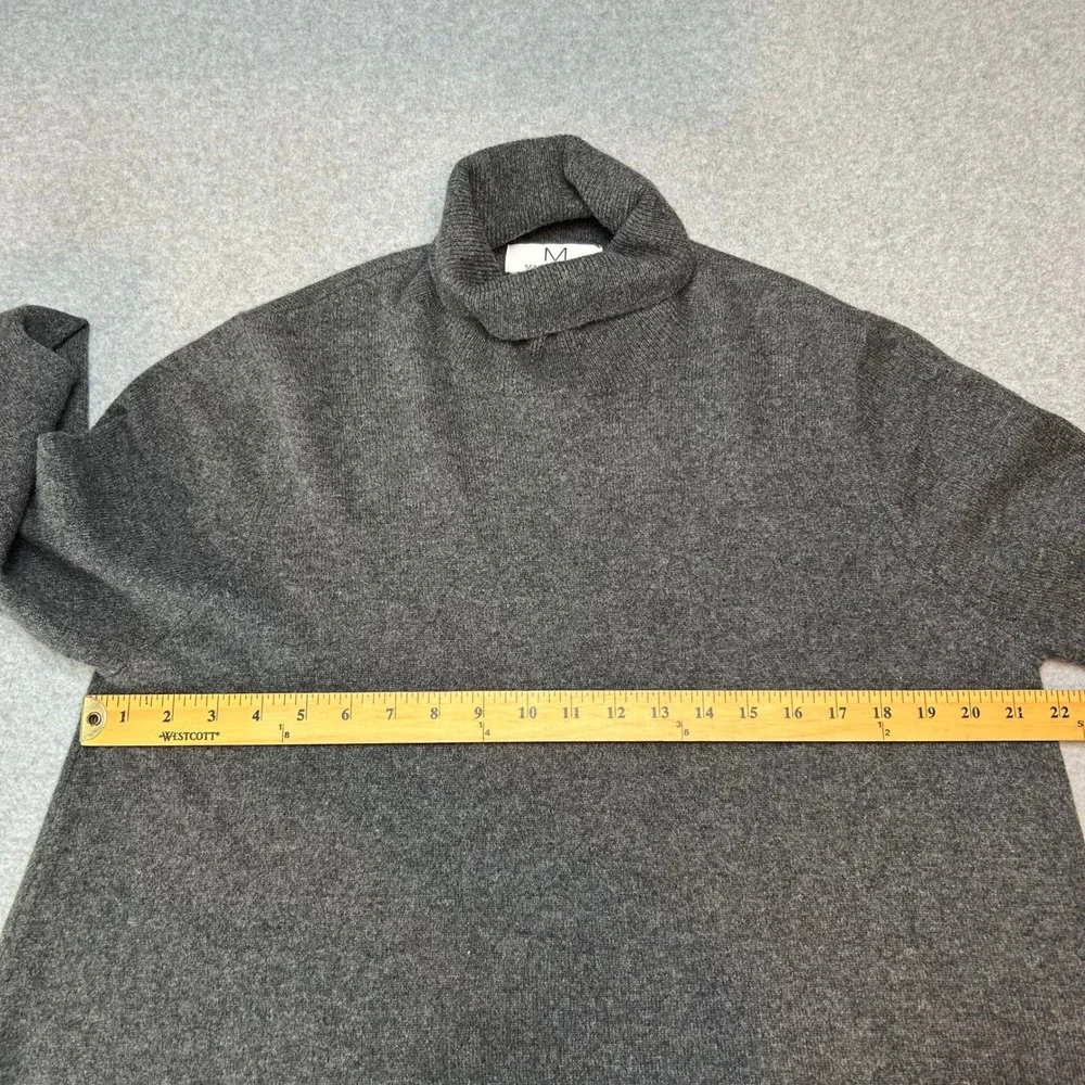 MAGASCHONI Cashmere Turtleneck Sweater Asymmetric Hem Charcoal Gray Womens Large - Picture 7 of 13
